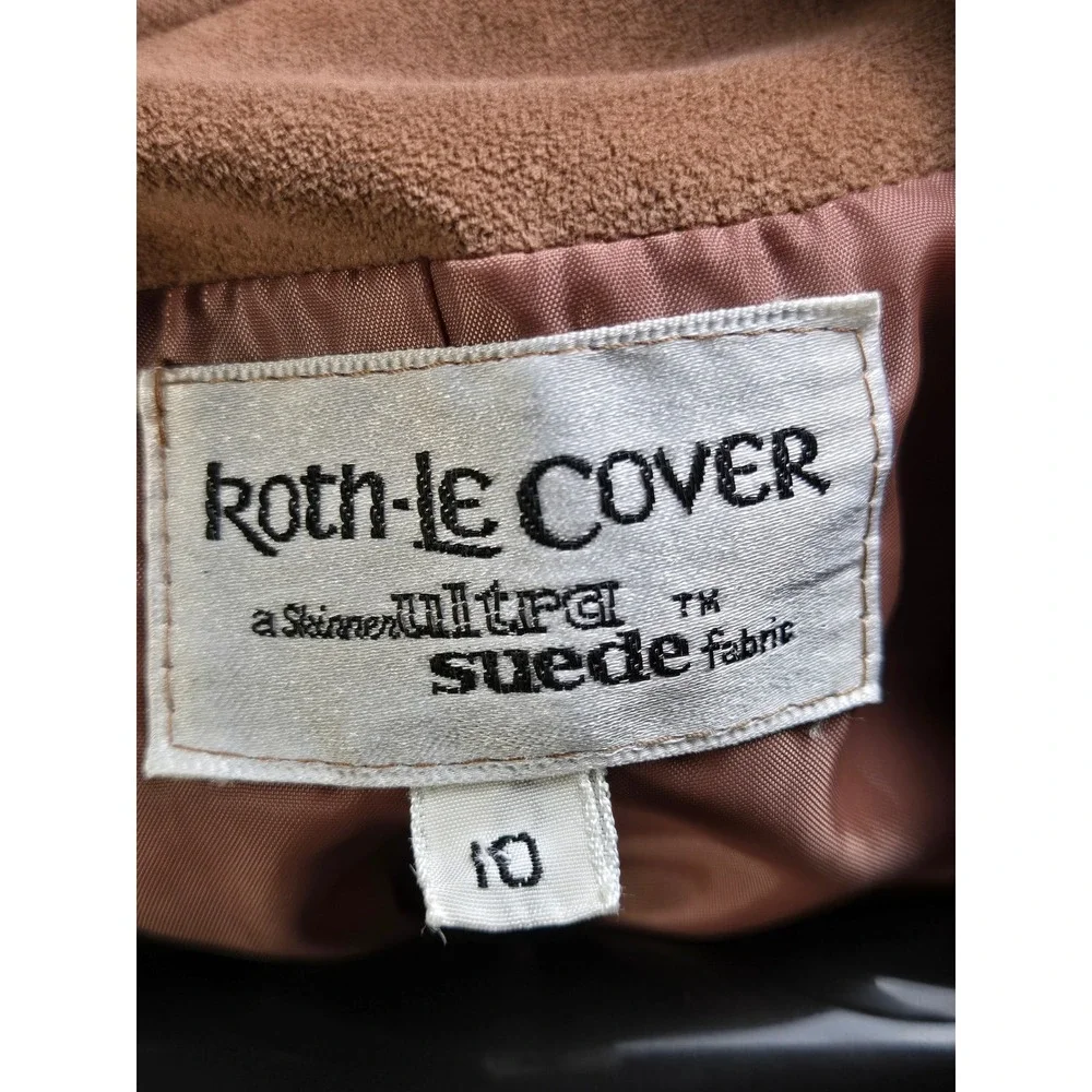 Women's Roth-Le Cover Size 10 Brown Ultra Suede Vintage Blazer Structured Preppy